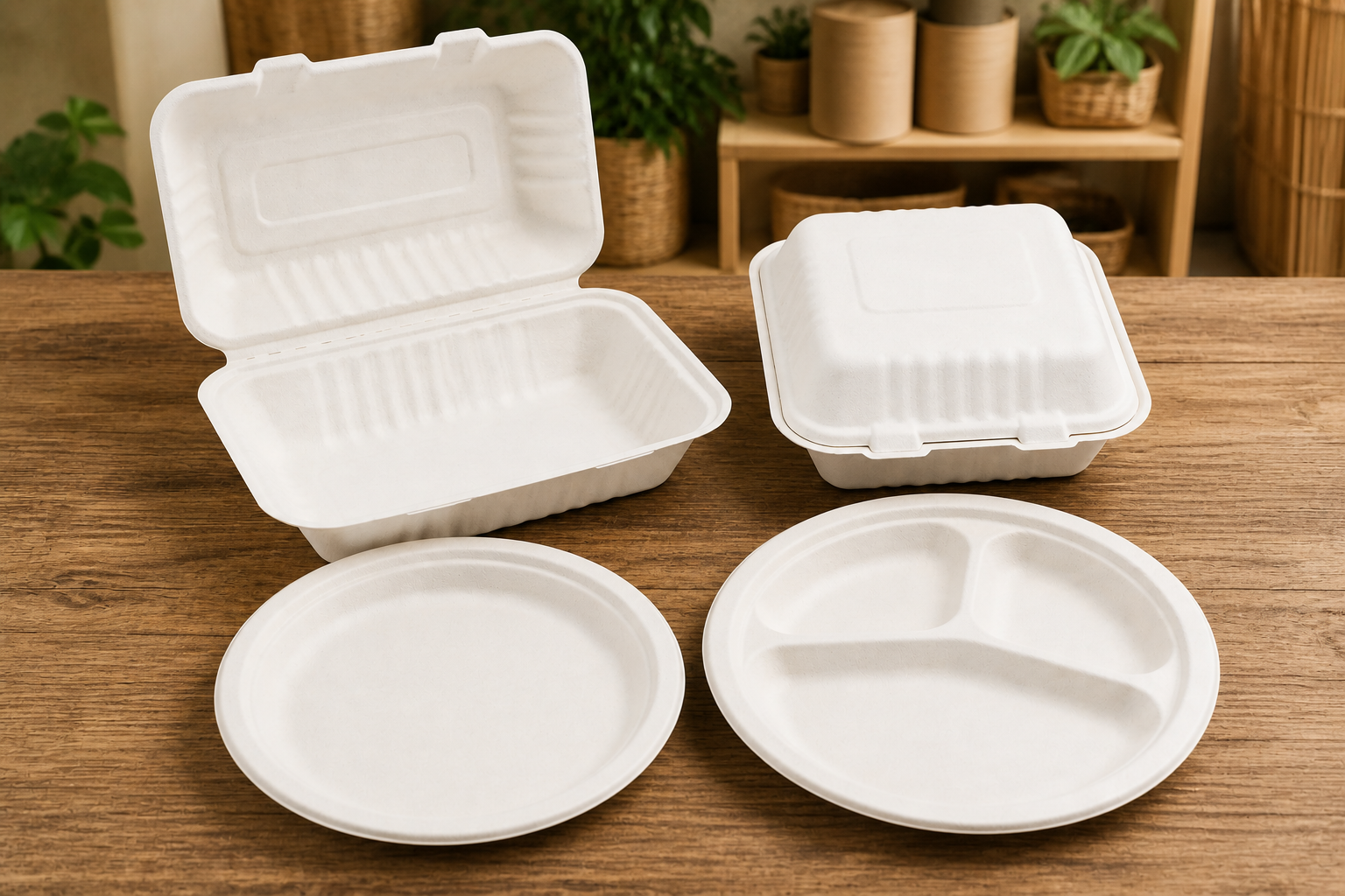 Bagasse Plates and Clamshells